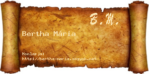 Bertha Mária névjegykártya