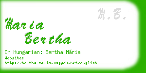 maria bertha business card